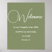 Sage Green Welcome Wedding Poster (Vorne)