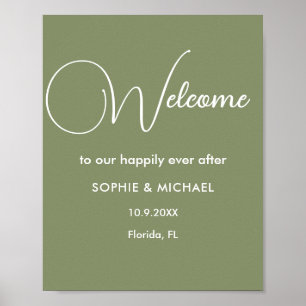 Sage Green Welcome Wedding Poster