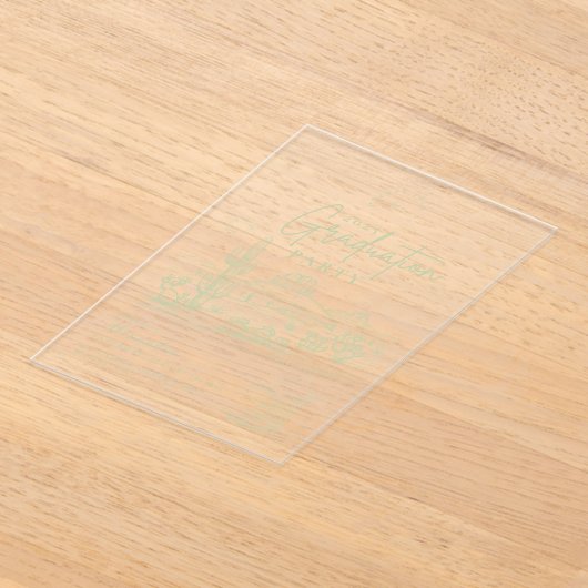 Sage Green Western Cowgirl Graduation Party Acryleinladungen (Ablage )