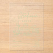 Sage Green Western Cowgirl Graduation Party Acryleinladungen (Vorderseite)