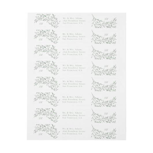 Sage Green Whimsical Botanic Line Rückkehr (Bogen)