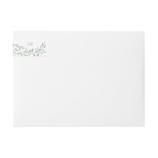 Sage Green Whimsical Botanic Line Rückkehr (Vorderseite)