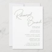 Sage Green Whimsical Script Chic Probe Brunch Einladung (Vorderseite)