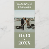 Sage Green White 1 Foto Fett Minimalistische Hochz Programm (Vorderseite)