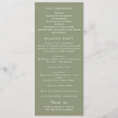 Sage Green White 1 Foto Fett Minimalistische Hochz Programm (Rückseite)