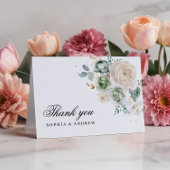Sage Green & White Blume Hochzeit Danke Karte