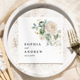 Sage Green & White Blume Hochzeiten von Napkins Serviette