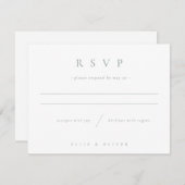 Sage Green & White Boho Foto Hochzeit Moderne RSVP Karte (Vorne/Hinten)