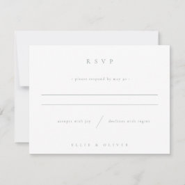 Sage Green & White Boho Wedding Modern RSVP Karte