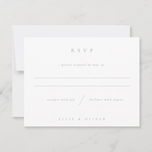 Sage Green & White Boho Wedding Modern RSVP Karte (Vorderseite)