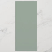 Sage Green White Bold Floral Modern Simple Menu Programm (Rückseite)