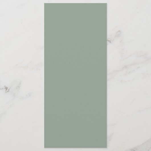 Sage Green White Bold Floral Modern Simple Menu Programm (Rückseite)