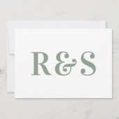 Sage Green White Bold Simple Save The Date (Rückseite)