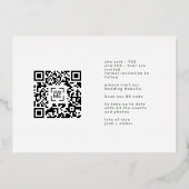 Sage Green White Border Gold rettete unser Datum Folieneinladung (Rückseite)