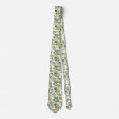 SAGE GREEN WHITE BOTANICAL MENES KRAWATTE (Vorderseite)
