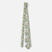 SAGE GREEN WHITE BOTANICAL MENES KRAWATTE (Rückseite)