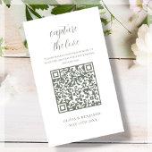 Sage Green | White Capture the Liebe QR Code Begleitkarte