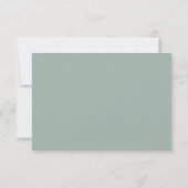Sage Green White Cross Taufe RSVP Karte (Rückseite)