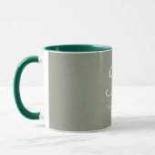 Sage Green & White Elegant Monogram Initial Name  Tasse (Links)