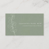 Sage Green White Eucalyptus Therapist Appointment Visitenkarte (Vorderseite)