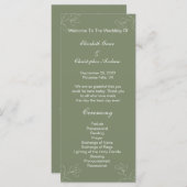Sage Green White Floral Botanical Wedding Programm (Vorne/Hinten)
