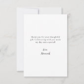 Sage Green White Floral Danke Note Card (Rückseite)