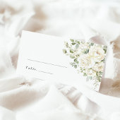Sage Green White Floral Watercolor Wedding Name Platzkarte
