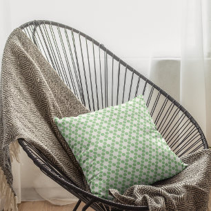 Sage Green White Geometric Hexagon Muster Kissen