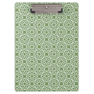 Sage Green White Geometric Muster nahtlos Klemmbrett