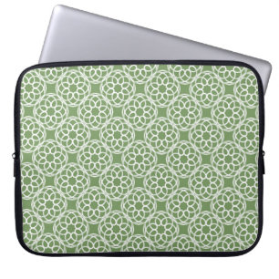 Sage Green White Geometric Muster nahtlos Laptopschutzhülle