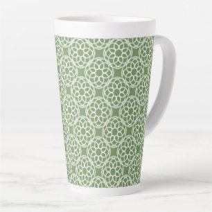 Sage Green White Geometric Muster nahtlos Milchtasse