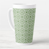 Sage Green White Geometric Muster nahtlos Milchtasse (Linke Ecke)
