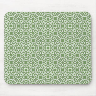 Sage Green White Geometric Muster nahtlos Mousepad