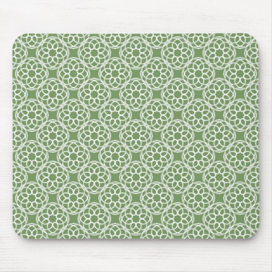 Sage Green White Geometric Muster nahtlos Mousepad (Vorne)