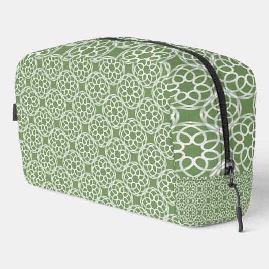 Sage Green White Geometric Muster nahtlos Waschbeutel (Rechte Ecke)