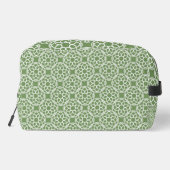 Sage Green White Geometric Muster nahtlos Waschbeutel (Rückseite)