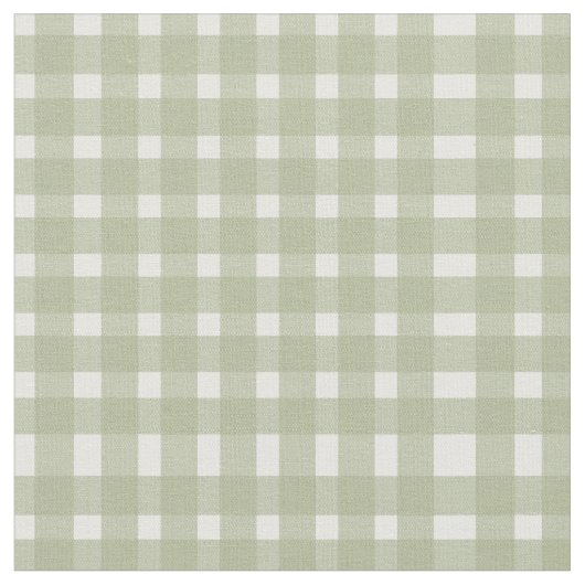 Sage Green White Gingham Pattern Stoff (Nahaufnahme)