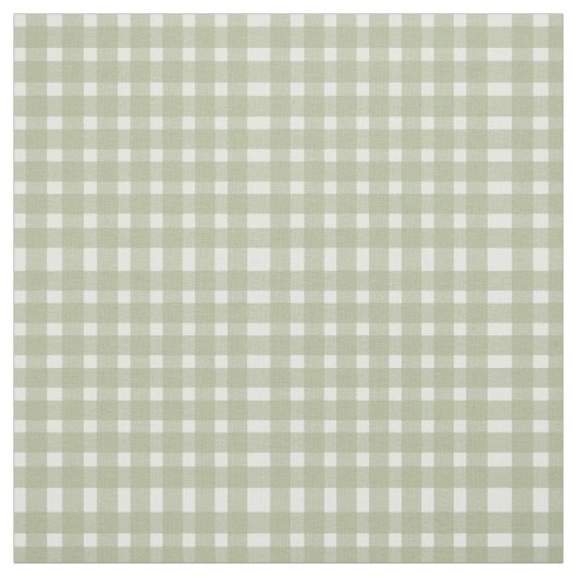 Sage Green White Gingham Pattern Stoff (Muster)