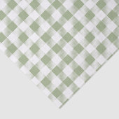 Sage Green White Kariert Pattern Seidenpapier (Ausschnitt)