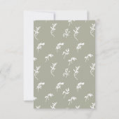 Sage Green White Klassik Vintages Wappen RSVP Karte (Rückseite)