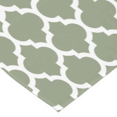 Sage Green White marokkanische #4LG Muster Kurzer Tischläufer (Ecke)