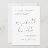 Sage Green White Modern Individuellen Namens Hochz Einladung (Vorderseite)