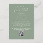 Sage Green White Modern QR Code Wedding Details Begleitkarte (Vorderseite)