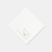 Sage Green White Moderne Minimalistische Hochzeit Serviette (Ecke)