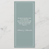 Sage Green White Monogram Modern Wedding Menu Menükarte (Rückseite)