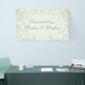 Sage Green White Rose Wedding Banner (Messeveranstaltung)