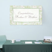 Sage Green White Rose Wedding Banner (Messeveranstaltung)