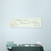 Sage Green White Rose Wedding Banner (Messeveranstaltung)