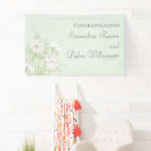 Sage Green White Rose Wedding Banner (Insitu)
