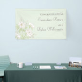Sage Green White Rose Wedding Banner (Messeveranstaltung)